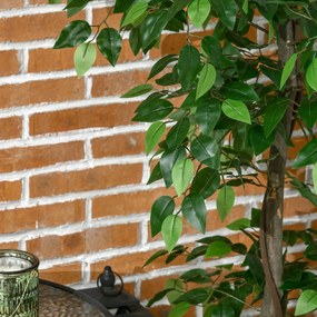 Outsunny Plantă Artificială Arbore de Ceai cu 546 de Frunze Realistice și Ghiveci de Ciment 120 cm Verde | Aosom Romania