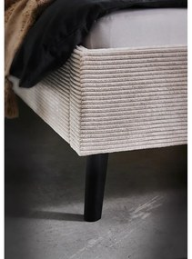 Pat matrimonial bej tapițat fără somieră 180x200 cm Avola – Meise Möbel