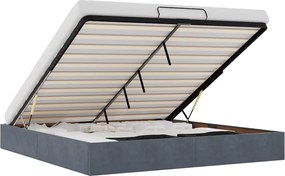 vidaXL Cadru pat otoman fără saltea Gri închis 200x200 cm catifea