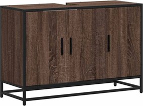 vidaXL Dulap pentru chiuvetă de baie stejar maro 90x33x60 cm lemn