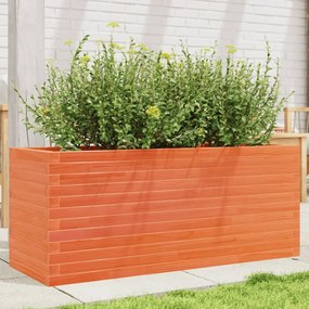 vidaXL Jardinieră grădină, maro ceruit, 110x40x45,5 cm, lemn masiv pin
