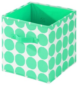 Cutie pentru depozitare Dot, iDesign, 26.7x26.7x28 cm, policoton, turcoaz
