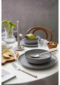 Set de veselă, 18 piese, porțelan, gri