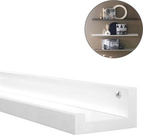 Polita de perete pentru fotografii FOTOPLANK 120 cm, alba