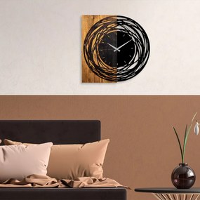 Ceas Decorativ de Perete Wooden Clock 39, Lemn / Metal