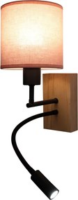 Brilagi - LED Flex. lampă BOBO WOOD 1xE27/25W/230V + LED/3W stejar/negru/roz