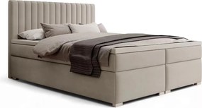 Pat continental Solani 160x200 cu spațiu de depozitare - catifea bej Castel 15