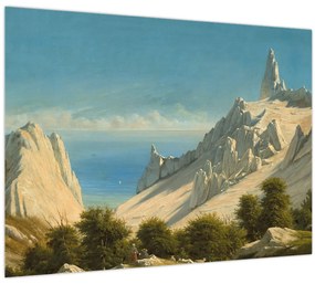 Tablou pe sticlă - Georg Emil Libert, View of Sommerspiret, the Cliffs of Møn, reproducere (70x50 cm)
