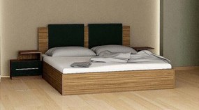 Set dormitor Rila 160 cm include si saltea stejar burban si negru