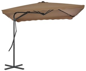 vidaXL Umbrelă soare de exterior, stâlp oțel, gri taupe, 250 x 250 cm