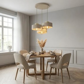 BRILAGI - Lustră suspendată pe cablu SPRING 3xE27/60W/230V bej/auriu