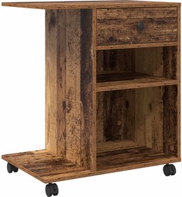 vidaXL Suport pentru imprimantă cu sertar Lemn vechi 60 x 40 x 68.5 cm