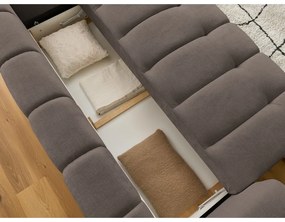 Canapea taupe extensibilă/cu spațiu de depozitare 251 cm Fuji – Bobochic Paris