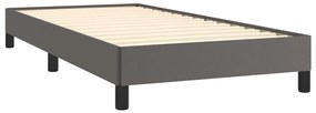 Cadru de pat, gri, 80x200 cm, piele ecologica Gri, 25 cm, 80 x 200 cm