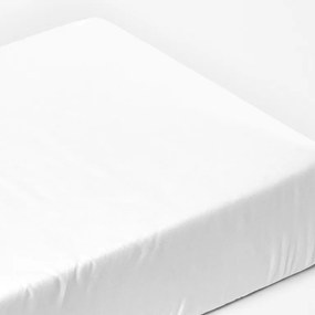 Goldea cearceaf de pat 100% bumbac cu elastic - alb 180 x 200 cm