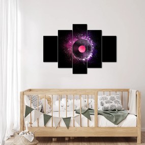 Tablou - Disc de vinil roz-violet (150x105 cm)