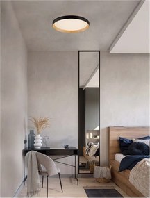 Plafoniera LED design decorativ VOMOS negru/lemn D-40cm