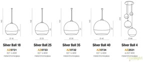 Pendul design modern 40cm Silver Ball