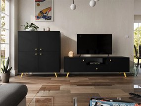Set mobilier living Astradon II (Negru + auriu) . 1105942