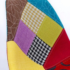 Scaun living multicolor din stofa cu design patchwork BUC 232C