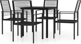 vidaXL Set de mobilier pentru grădină, 5 piese, negru