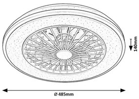 Rabalux 71331 - LED lampă reglabilă DALFON 48W/230V 3000-6500K cu ventilator și