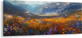 Tablou - Peisaj montan pictat II. (120x50 cm)