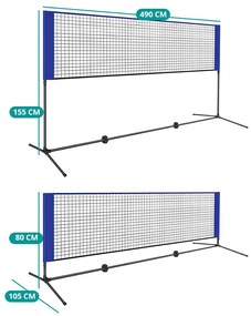 Plasă sport reglabilă pe înălțime, pentru mai multe sporturi