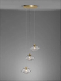 Lustra moderna cu 3 Pendule design decorativ KING aurie