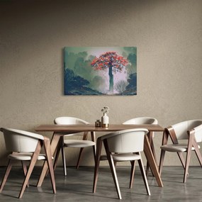 Tablou - Copacul roșu singuratic (90x60 cm)