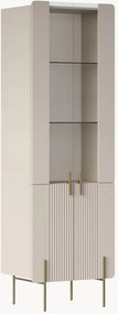 Vitrină Malmi 60 cm cu 4 uși - cașmir / picioare aurii