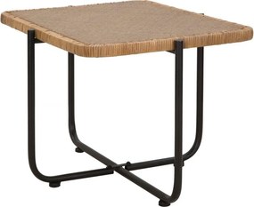 Măsuță de cafea neagră/în culoare naturală din ratan 55x75 cm Cebu – Mauro Ferretti