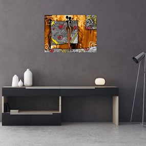 Tablou pe sticlă picturii străveche (70x50 cm)
