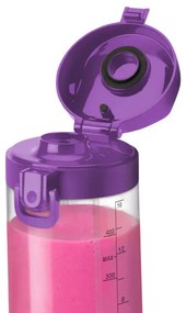 Blender portabil Nutribullet NBP003PU, 200W, 475 ml, Autonomie 15 cicluri, USB-C, Violet