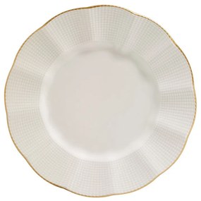 Serviciu de masa, Portelan, 24 de Piese, Culoare Crem / Auriu