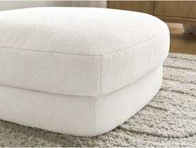 Taburet alb cu tapițerie din țesătură bouclé Leonore – Bobochic Paris