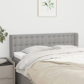 vidaXL Tăblie de pat cu aripioare gri deschis 147x16x78/88 cm textil