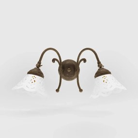 Aplica de perete din alama si abajur ceramic Zefira