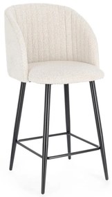 Set de 2 scaune de bar design modern QUEEN negru, ivory