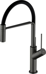Omnires Vita baterie bucătărie pe picior brushed graphite / matt black