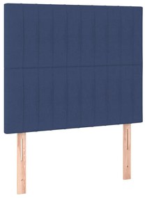 Tablie de pat cu LED, albastru, 90x5x118 128 cm, textil 1, Albastru, 90 x 5 x 118 128 cm