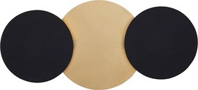 Lampă de perete modernă neagră cu auriu, incl. LED cu 3 trepte de intensitate, 3 lumini - Sunrise 3