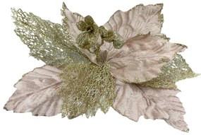 Ornament brad craciunita Bella 25cm, Roz pudra