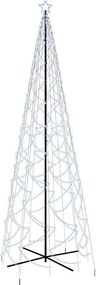 vidaXL Brad de Crăciun conic, 1400 LED-uri, alb rece, 160x500 cm