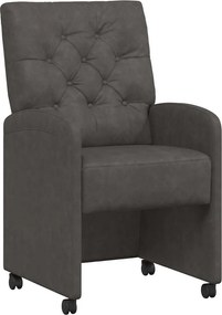 vidaXL Scaune de dining cu roți cu roți 2 pcs Negru 58 x 67 x 97 cm