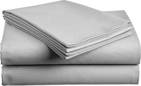 Cearsaf din bumbac 140x240 cm gri deschis, 100% bumbac