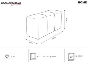 Cotieră pentru canapea modulară bej cu tapițerie din catifea Rome Velvet - Cosmopolitan Design