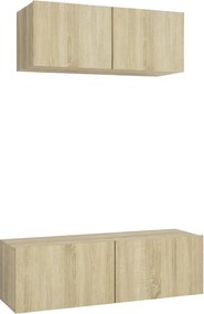 vidaXL Set dulapuri TV, 2 piese, stejar sonoma, lemn prelucrat