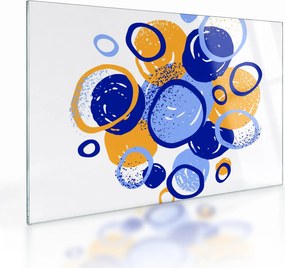Tablou pe sticlă - Motiv luminos cu cercuri (70x50 cm)