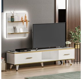 Mobilier living Mevala 2 (alb + auriu) . 1095633